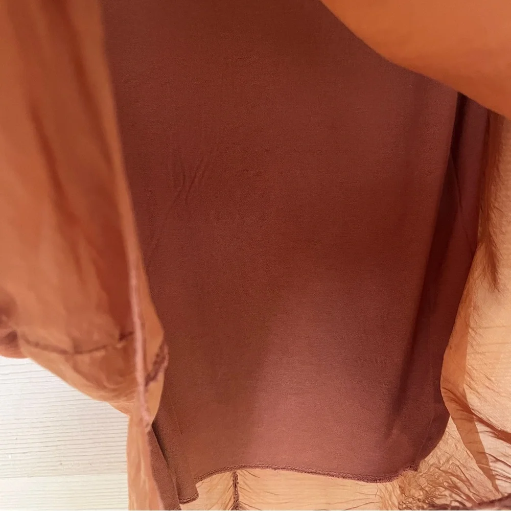 Mahina Rust Brown Women's Blouse - Picture 4 of 7